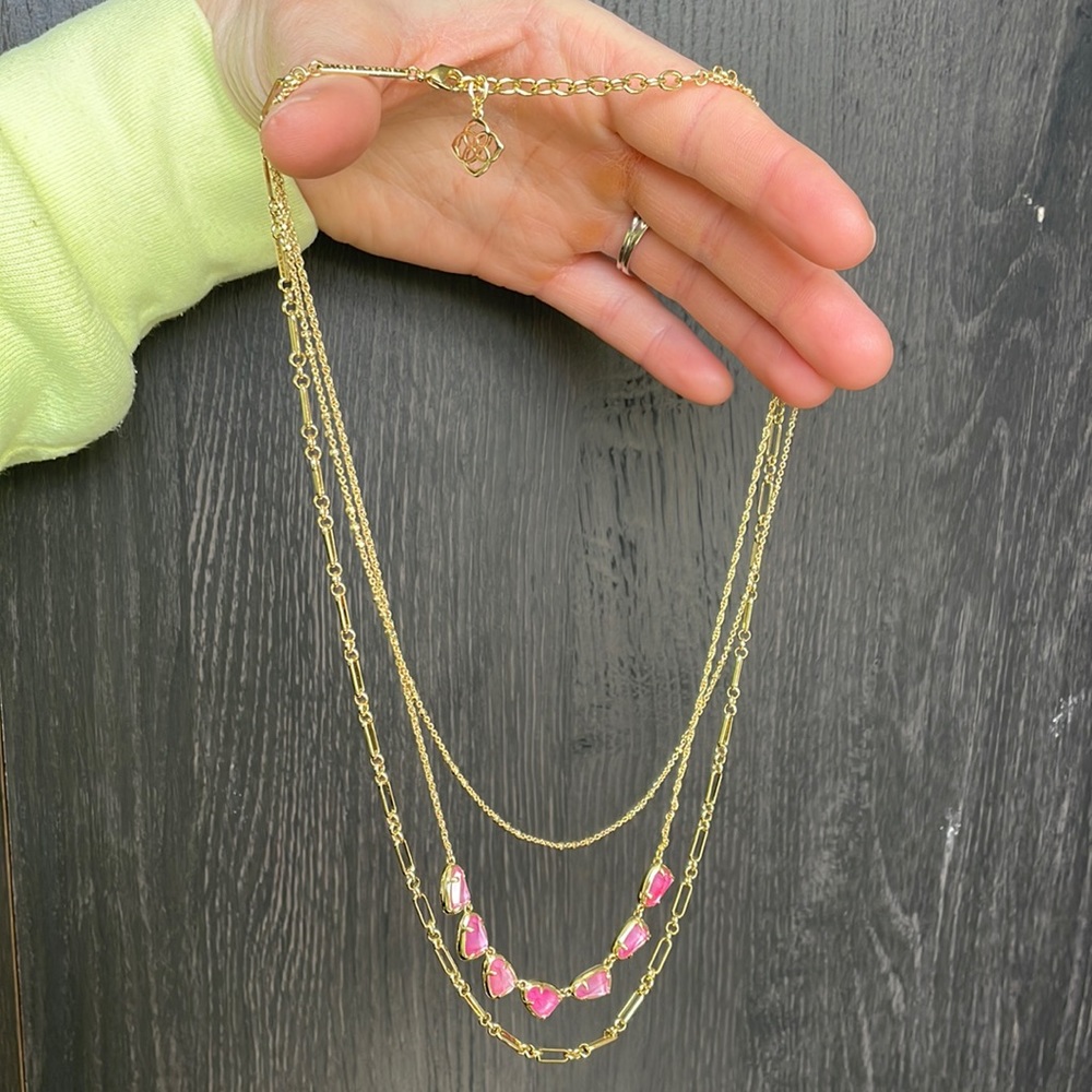 Susanna triple strand necklace in pink by Kendra Scott!